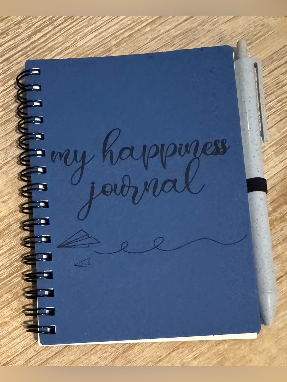My Happiness Journal - Navy Spiral-Bound Notebook with Pen